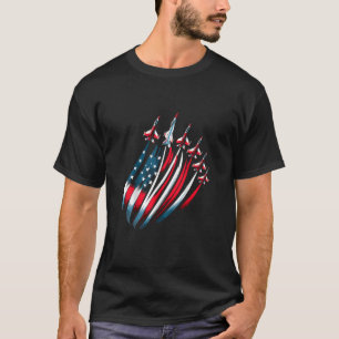 Patriotic USA Flag Fighter Jets Boys 4. Juli T-Shirt