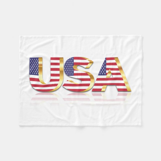 Patriotic USA Flag Fleece Blanket (Vorderseite (Horizontal))
