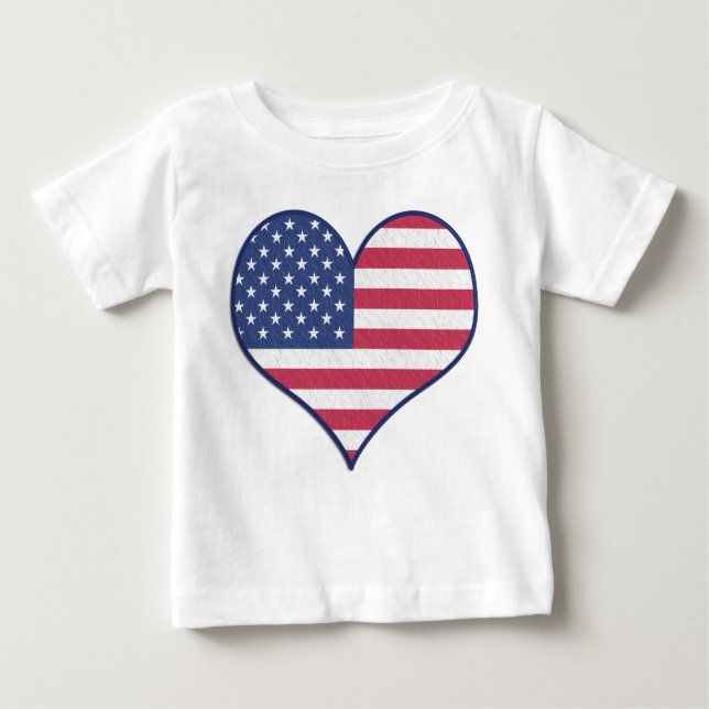 Patriotic USA Flag Herzstück Zuhause der Brave Baby T-shirt (Vorderseite)