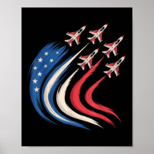 Patriotic USA Flag Jet 4. Juli Airforc Poster