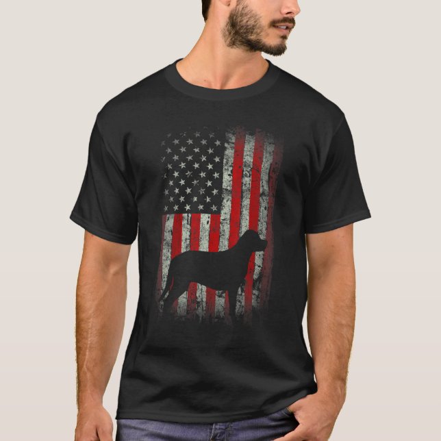Patriotic USA Flag Labrador Retriever Design for L T-Shirt (Vorderseite)