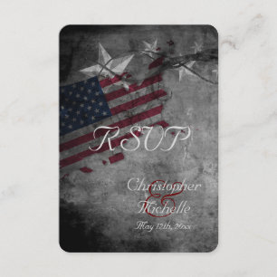 Patriotic USA Flag mit Stars Wedding RSVP Cards Karte