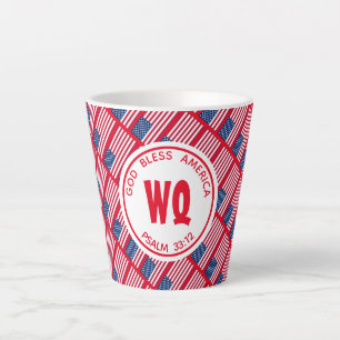 Patriotic USA Flag Monogram Milchtasse