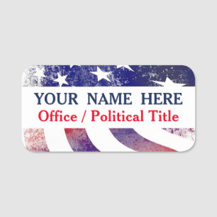Patriotic USA Flag Politische Kampagne Namensschild