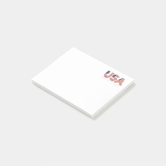 Patriotic USA Flag Post-it® Notes Post-it Klebezettel (angewinkelt)