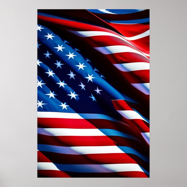 Patriotic USA Flag Poster Print (Vorne)