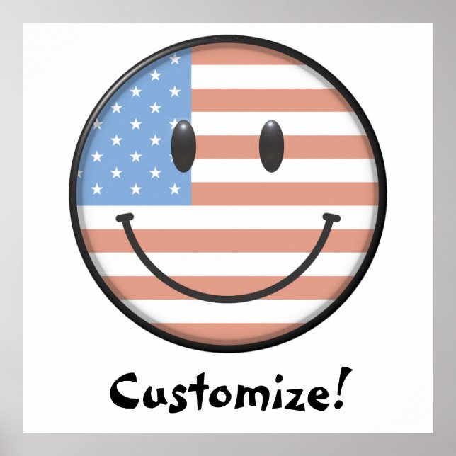 Patriotic USA Flag Print Poster (Vorne)