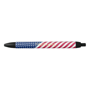 Patriotic USA Flag Red White Blue Stars Streifen Kugelschreiber