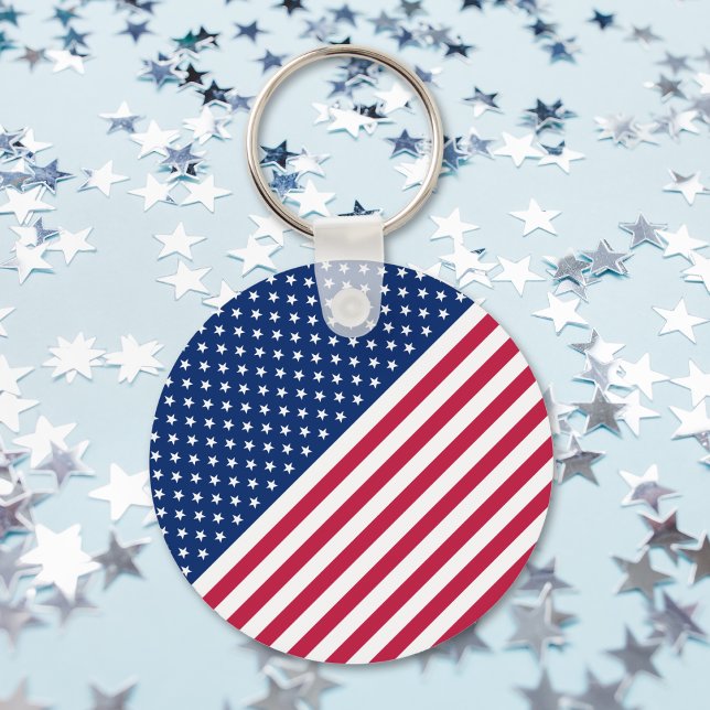 Patriotic USA Flag Red White Blue Stars Streifen Schlüsselanhänger (Patriotic USA Flag Red White Blue Stars Stripes Keychain)