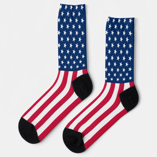 Patriotic USA Flag Socks Socken (Linkes Detail)