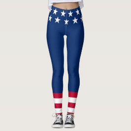 Patriotic USA Flag Stars & Stripes American Leggings