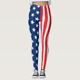 Patriotic USA Flag Stars & Stripes American Leggings