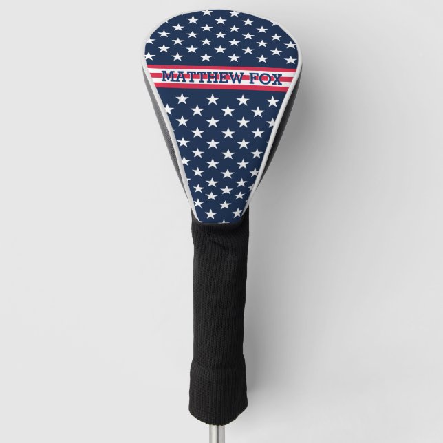 Patriotic USA Flag 🇺 🇸 Stars & Stripes Golfer Golf Headcover (Vorderseite)