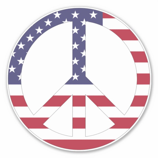 Patriotic USA Flag US Flagge Peace Sign Aufkleber (Vorderseite)