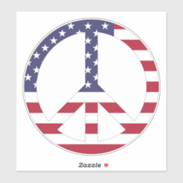 Patriotic USA Flag US Flagge Peace Sign Aufkleber