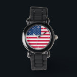 Patriotic USA Flag Watch Armbanduhr<br><div class="desc">USA Flag Watches - USA - American Flag - Patriotic - Unabhängigkeitstag - 4. Juli - Customizable - Choose / Add Your Unique Text / Color - Make Your Special Watch Gift - Resize and move or remove and add elements / image with Customization tool. Sie können Designs auch auf...</div>