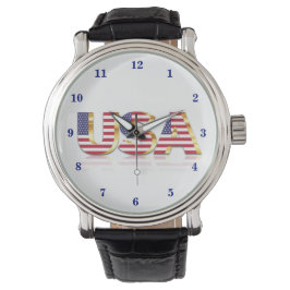 Patriotic USA Flag Watch Armbanduhr