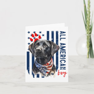 Patriotic USA Flagge Black Labrador All American B Karte