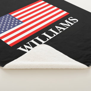 Patriotic USA Flagge Custom Sherpa Vlies Decke Sherpadecke