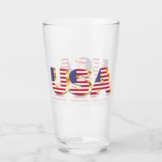 Patriotic USA Flaggenglas Glas (Vorderseite)