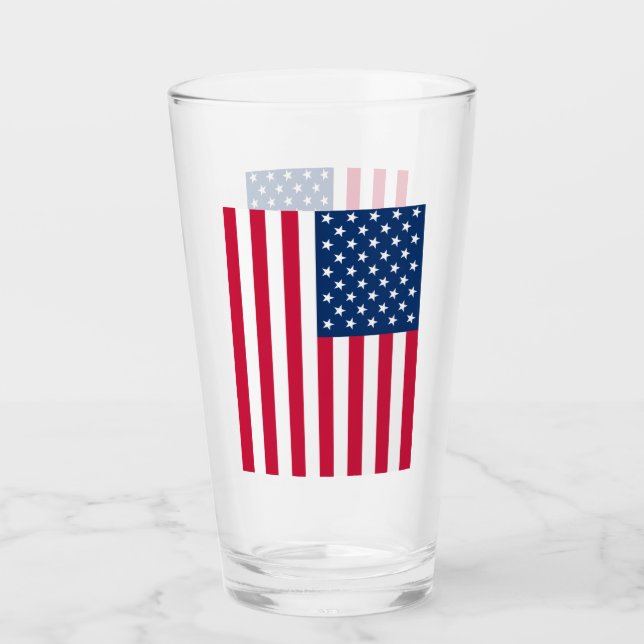 Patriotic USA Flaggenglas Glas (Vorderseite)