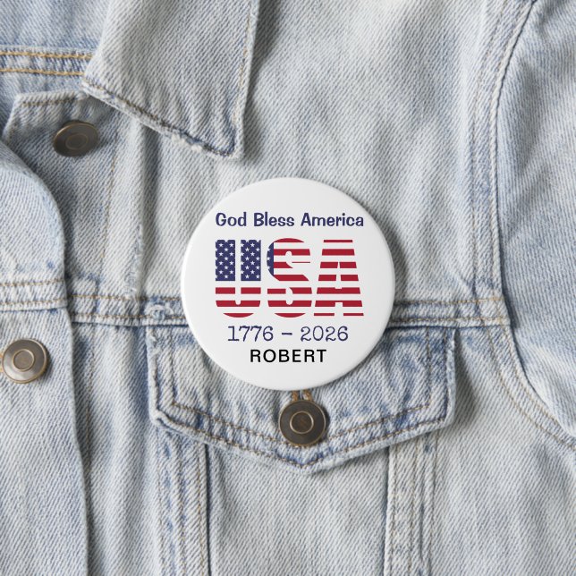 Patriotic USA God Bless America 3-in Round Button (Beispiel)