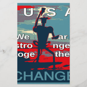 Patriotic USA Hope Graphic Art Print Design Briefpapier