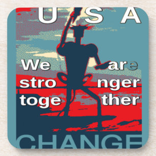 Patriotic USA Hope Graphic Art Print Design Getränkeuntersetzer