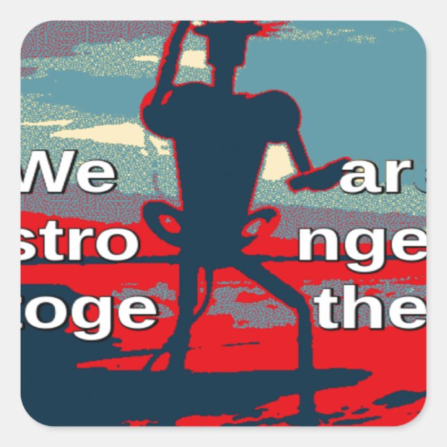 Patriotic USA Hope Graphic Art Print Design Quadratischer Aufkleber (Vorderseite)