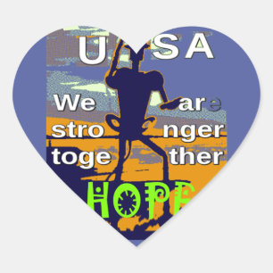 Patriotic USA Hope Graphic Herz-Aufkleber
