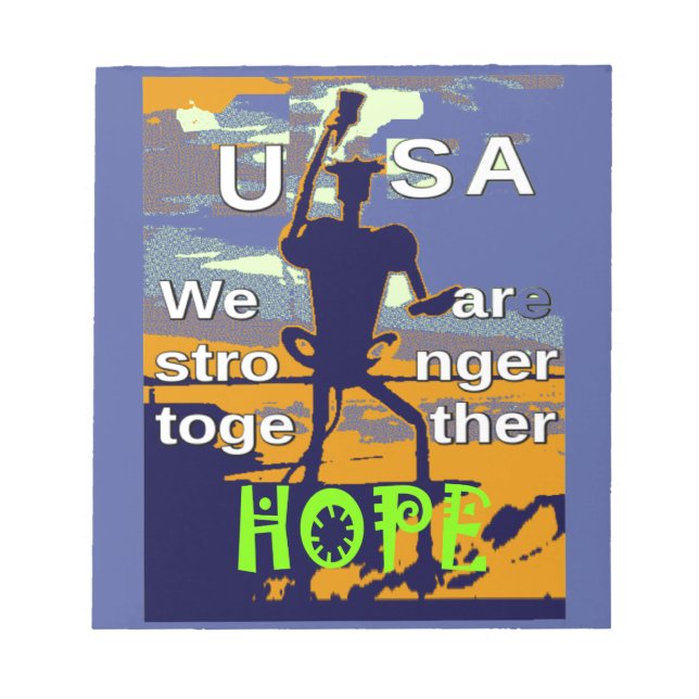 Patriotic USA Hope Graphic Notizblock (Vorderseite)