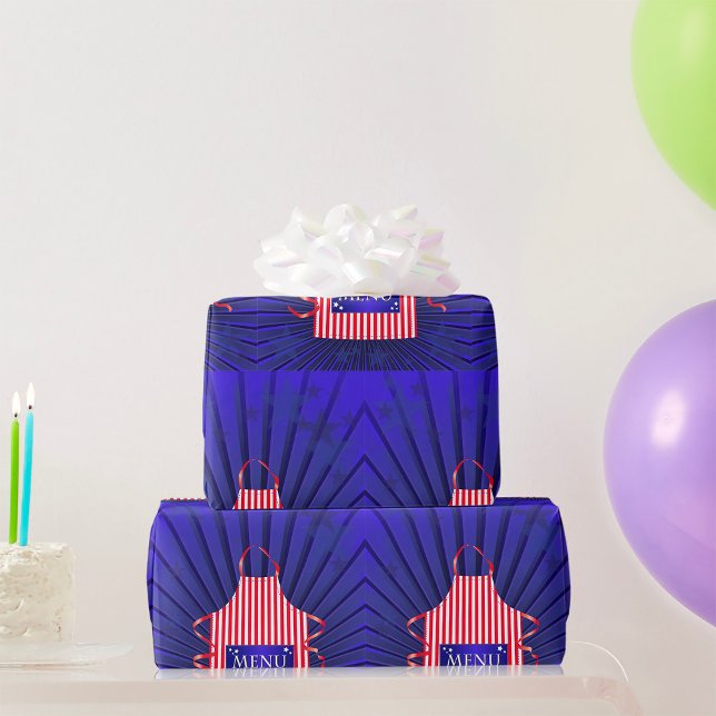 Patriotic USA Koch Red White Blue GRILLEN Cooking Geschenkpapier (Von Creator hochgeladen)