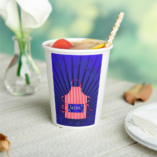 Patriotic USA Koch Red White Blue GRILLEN Cooking Pappbecher