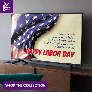 Patriotic USA LABOR DAY Christlich Frame Art TV Poster