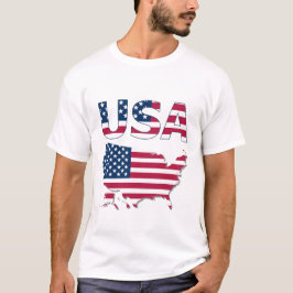 Patriotic USA Lettering, Map, Flag Political Stars T-Shirt