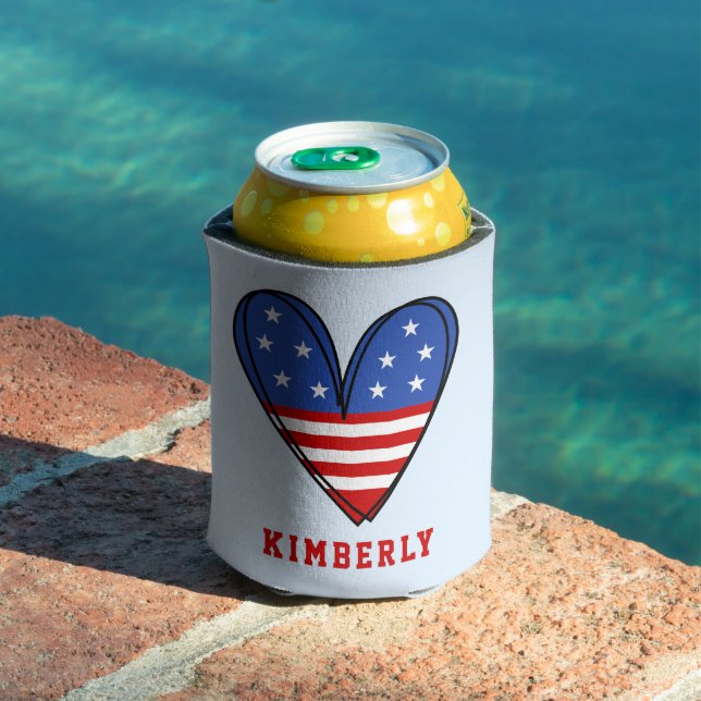 Patriotic USA Liebe Herz Dosenkühler (In Situ Pool)