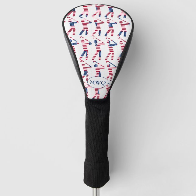 Patriotic USA Monogram DRIVER Golf Headcover (Vorderseite)