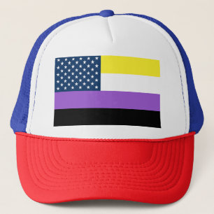 Patriotic USA Nonbinary Flag Truckerkappe