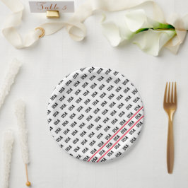 Patriotic USA Pattern Olympischer Sport Spaß Pappteller