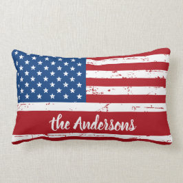 Patriotic USA Personalisiert Name American Flag Lendenkissen