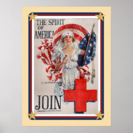 Patriotic USA - Red Cross Join Poster