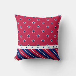 Patriotic USA Red White Blue Stars Streifen Kissen