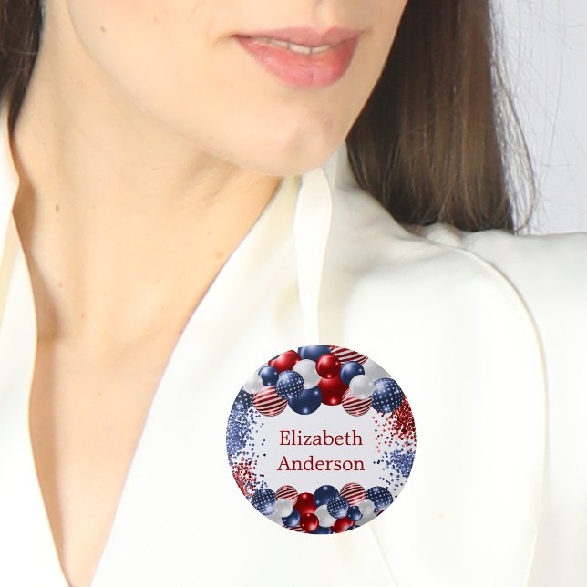 Patriotic USA Rot-Blau-Flaggenmarke Button (Von Creator hochgeladen)