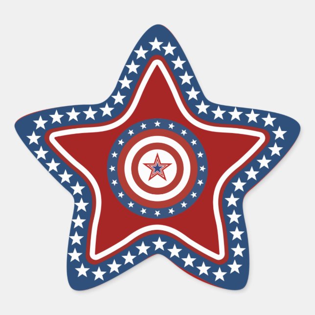 Patriotic USA Star Stern-Aufkleber (Vorderseite)