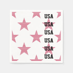 Patriotic USA Stars Red White Blue Olympic Sports Serviette