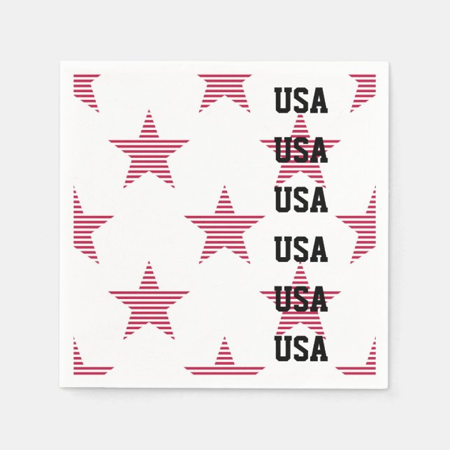 Patriotic USA Stars Red White Blue Olympic Sports Serviette (Vorderseite)