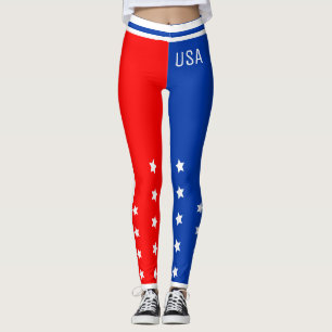 Patriotic USA Stars Red White und Blue Leggings