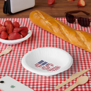 Patriotic USA Stencil 4. Juli Party Matching Pappteller