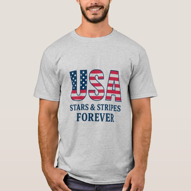 Patriotic USA T - Shirt - T-Shirt für Sterne und S (Vorderseite)