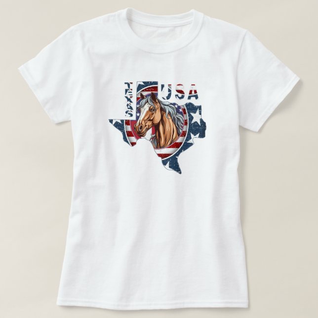 Patriotic USA Texas T-Shirt (Design vorne)